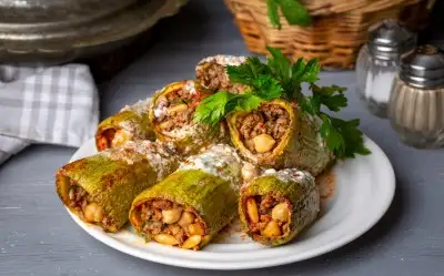 Bulgurlu Nohutlu Kabak Dolması Tarifi